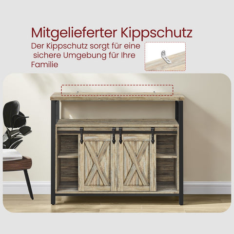 Rootz Sideboard Kitchen Cabinet - Storage Cabinet - Durable Wood Chipboard - Ample Space - 33x100x80cm