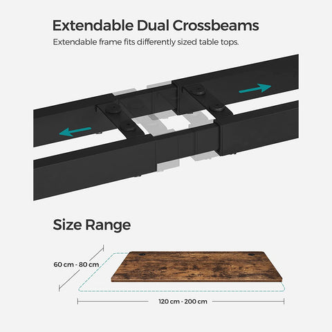 Rootz Elektrisch in hoogte verstelbare tafelstandaard - Sta-bureau - Zit-sta-bureau - Stalen constructie - Ruggengraatverlichting - Calorieverbranding - Houdingsverandering - 60 cm x (107,5-175) cm x (69-115) cm