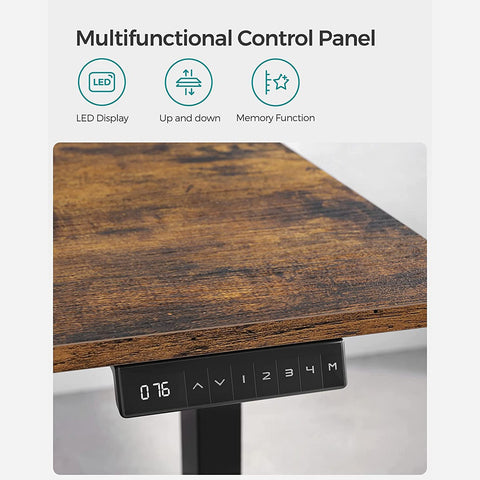 Rootz Elektrisch in hoogte verstelbare tafelstandaard - Sta-bureau - Zit-sta-bureau - Stalen constructie - Ruggengraatverlichting - Calorieverbranding - Houdingsverandering - 60 cm x (107,5-175) cm x (69-115) cm