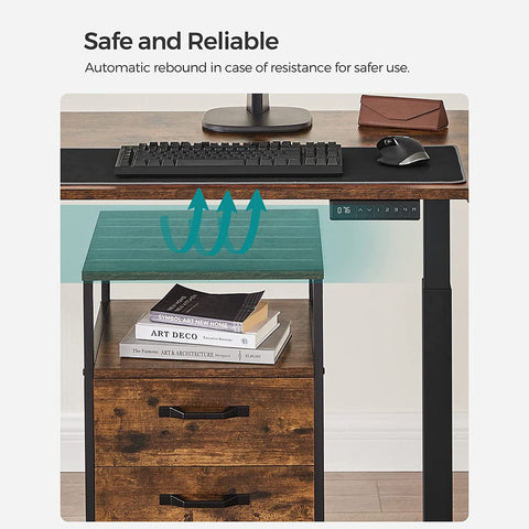 Rootz Elektrisch in hoogte verstelbare tafelstandaard - Sta-bureau - Zit-sta-bureau - Stalen constructie - Ruggengraatverlichting - Calorieverbranding - Houdingsverandering - 60 cm x (107,5-175) cm x (69-115) cm