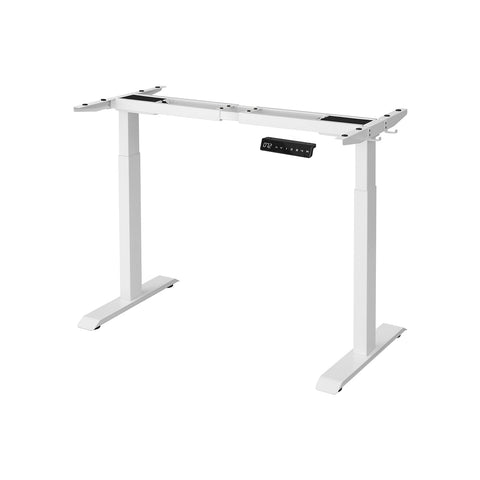 Rootz Electric Standing Desk - White Steel Standing Desk - Adjustable Height Desk - Quiet Motor - 60cm x (107.5-175)cm x (69-115)cm - Max Load 120kg
