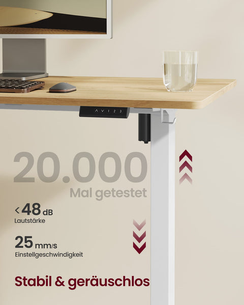 Rootz Height Adjustable Desk Frame - Standing Desk - Ergonomic Workspace - Steel Frame - 59.6 x (90-140) x (72-120) cm -  White