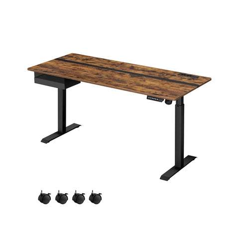 Rootz Electric Standing Desk - Adjustable Desk - Sit Stand Desk - Chipboard/Solid Steel - 70cm x 160cm x 72-120cm - Whisper Quiet - 1.5cm thickness