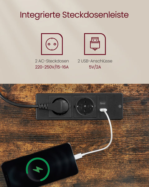 Rootz Electric Standing Desk - Adjustable Desk - Sit Stand Desk - Chipboard/Solid Steel - 70cm x 160cm x 72-120cm - Whisper Quiet - 1.5cm thickness