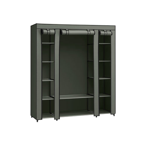 Rootz Fabric Cabinet - Wardrobe Organizer - Storage Unit - Non-Woven Fabric - Metal Tube - PP Plastic Connector - Sage Green - 45cm x 150cm x 175cm