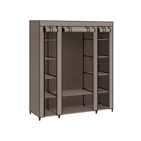 Rootz Fabric Cabinet - Wardrobe Organizer - Storage Unit - Non-Woven Fabric - Metal Tube - PP Plastic Connector - Taupe - 45cm x 150cm x 175cm