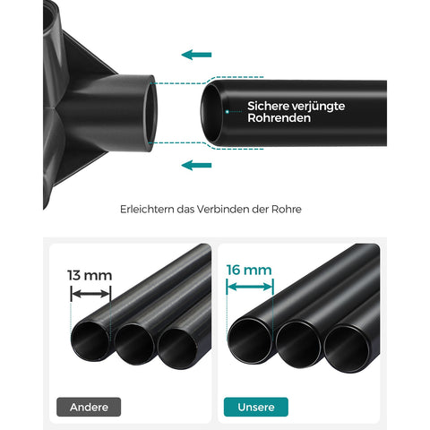 Rootz Fabric Cabinet - Wardrobe Organizer - Storage Unit - Non-Woven Fabric - Metal Tube - PP Plastic Connector - Taupe - 45cm x 150cm x 175cm