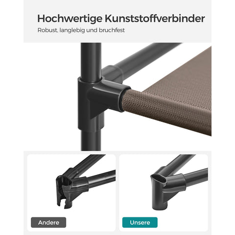 Rootz Fabric Cabinet - Wardrobe Organizer - Storage Unit - Non-Woven Fabric - Metal Tube - PP Plastic Connector - Taupe - 45cm x 150cm x 175cm