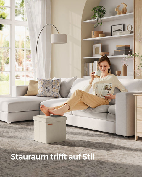 Rootz Seat Chest Ottoman - Storage Stool - Footrest - MDF Upholstered - 30cm x 30cm x 30cm