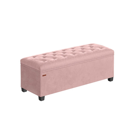 Rootz Storage Ottoman Stool - Velvet Stool - MDF Stool - Space-Saving - 40cm x 110cm x 40cm