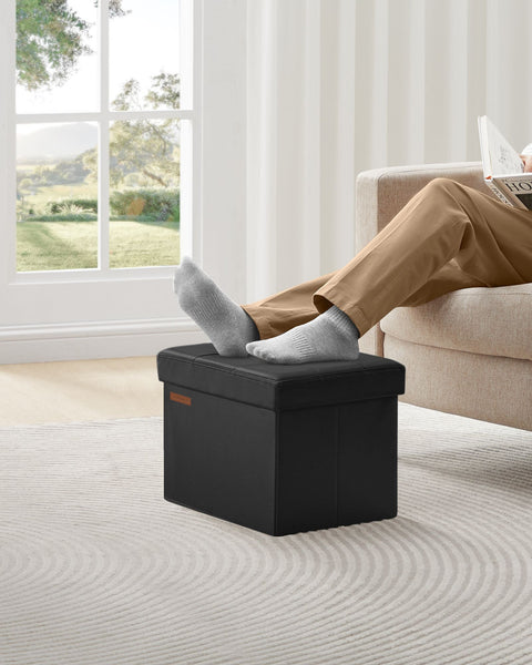Rootz Seat Chest - Storage Ottoman - Footstool - Multi-functional - 31cm x 41cm x 31cm - Stylish Design - PU/MDF/Foam - 2.1kg