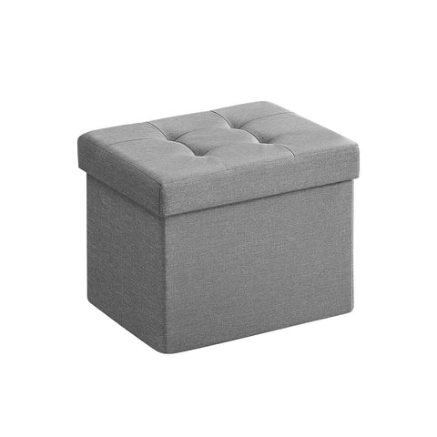 Rootz Seat Chest Storage Ottoman - Foot Rest - Storage Bench - Durable Imitation Linen - 31cm x 41cm x 31cm