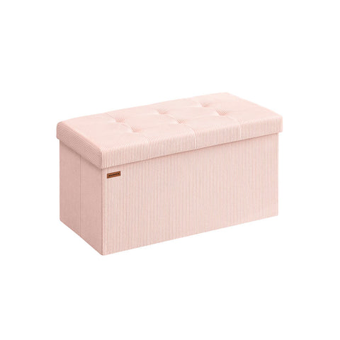 Rootz  Pink Seat Chest - Storage Bench - Ottoman - 89L Capacity - Durable MDF - 38cm x 76cm x 38cm