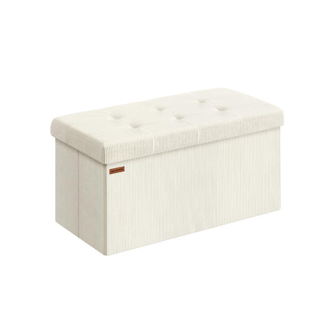 Rootz Seat Chest - Storage Ottoman - White Bench - 89L Capacity - 38cm x 76cm x 38cm - 300kg Weight Limit