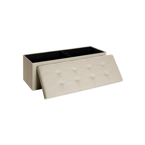 Rootz Seat Chest Ottoman Bench - Shoe Box - Bed Chest - Imitation Linen - MDF - 110cm x 38cm x 38cm