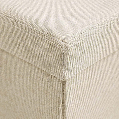 Rootz Seat Chest Ottoman Bench - Shoe Box - Bed Chest - Imitation Linen - MDF - 110cm x 38cm x 38cm