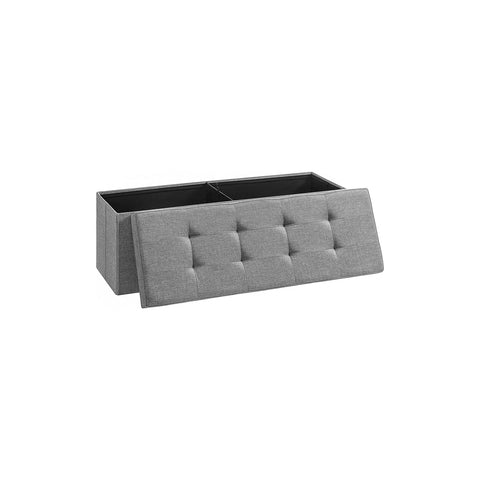 Rootz Storage Bench - Seat Chest - Ottoman - Linen Upholstery - MDF Construction - 110cm x 38cm x 38cm