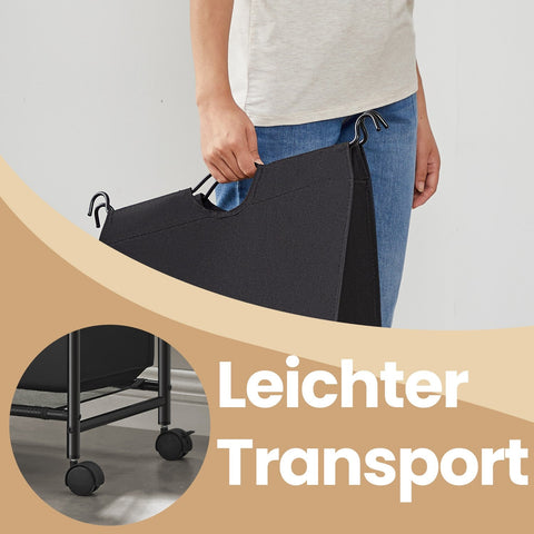 Rootz Rollable Laundry Basket - Laundry Collector - Clothes Organizer - Durable & Space-Saving - 87.5cm x 38.5cm x 67-81cm