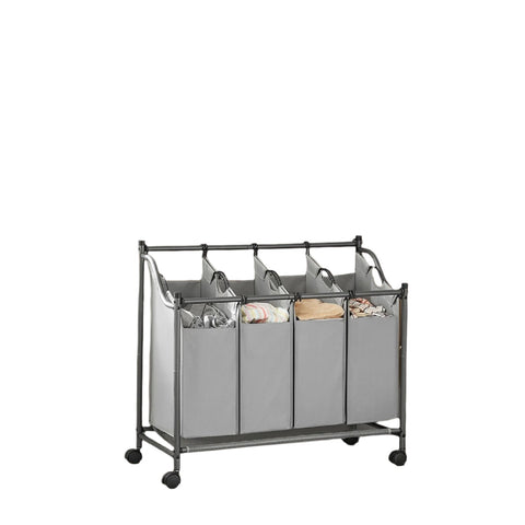 Rootz Laundry Collector with Wheels - Laundry Basket - Clothes Sorter - Durable & Stable - 87.5x38.5x(67-81)cm