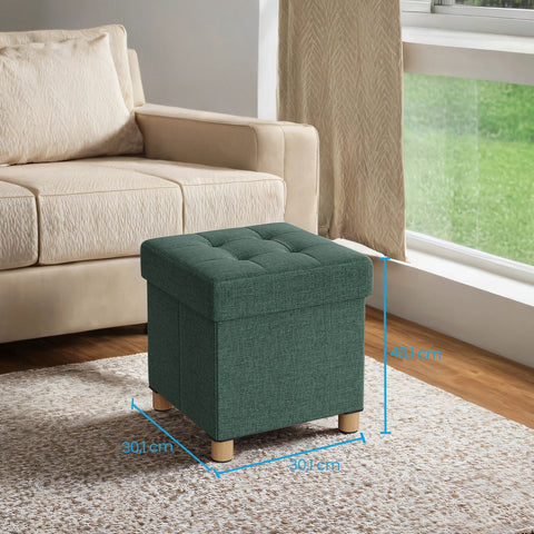 Rootz Seat Stool with Storage Space - Small Foldable Bench - Compact Storage Unit - 37L Capacity - 38.1cm x 38.1cm x 40.1cm