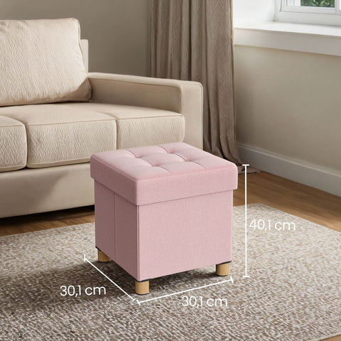 Rootz Seat Stool with Storage - Small Foldable Bench - Footrest - Spacious Storage - 38.1 x 38.1 x 40.1cm