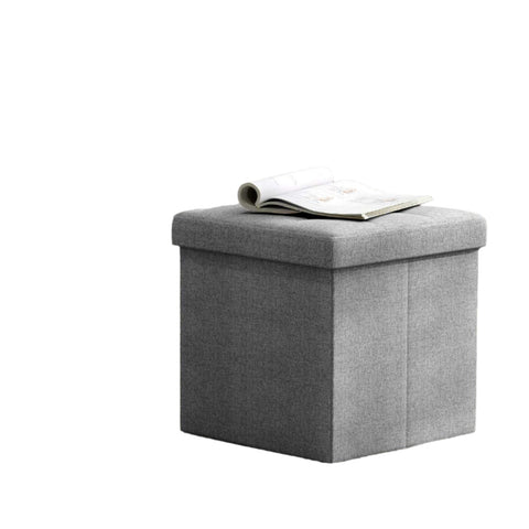 Rootz Seat Stool - Bench with Storage - Ottoman with Storage - 22L Capacity - 30 x 30 x 30 cm - Light Gray