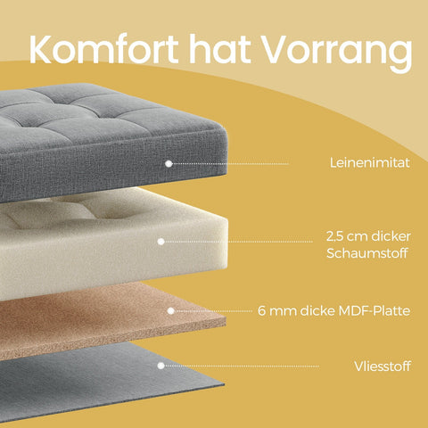 Rootz Seat Stool - Bench with Storage - Ottoman with Storage - 22L Capacity - 30 x 30 x 30 cm - Light Gray