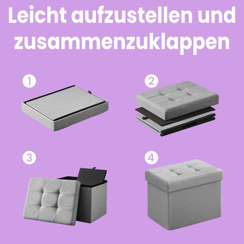 Rootz Seat Stool Bench - Storage Solutions - Space-Saving Organizer - 32L Capacity - 31 x 41 x 31 cm