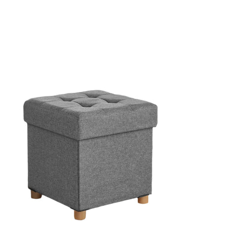 Rootz Seat Stool with Storage - Small Foldable Bench - Space-Saving Furniture - 38 x 38 x 40 cm