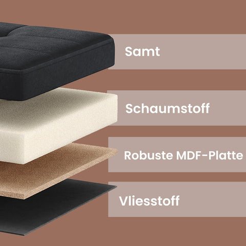 Rootz Velvet Storage Seat - Foldable Seating Chest - Soft Velvet Ottoman - 89L Capacity - 38 x 76 x 38 cm