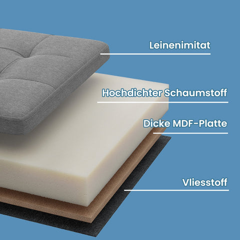 Rootz Foldable Seat Chest - Storage Box - Stow Away Bench - Hidden Storage - 76cm x 38cm x 38cm