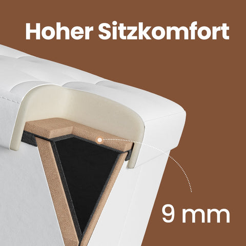 Rootz Seating with Storage - Foldable Seat Chest - Storage Chest - Space-Saving - 76cm x 38cm x 38cm