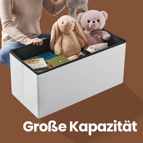 Rootz Seating with Storage - Foldable Seat Chest - Storage Chest - Space-Saving - 76cm x 38cm x 38cm