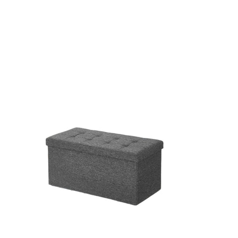 Rootz Foldable Seat Chest - Storage Box - Seat with Storage - 80L Capacity - 76x38x38cm - Max 300kg - Linen Like Cover - Ideal for Home Use