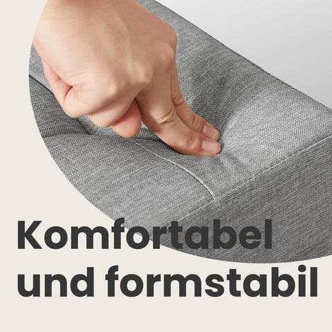 Rootz Grey Linen Imitation Chesterfield Bench - Upholstered Seat - Storage Bench - Durable & Space-Saving - 110 x 38 x 38 cm