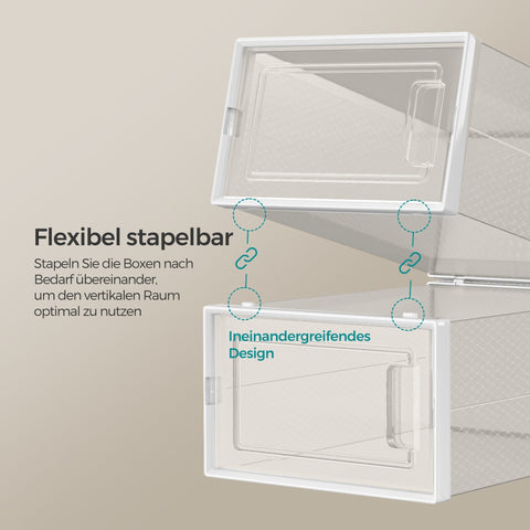 Rootz 8 Series Shoe Box Set - Plastic Shoe Organizer - Shoe Storage - Chaos Free - 33.3 x 23 x 14 cm