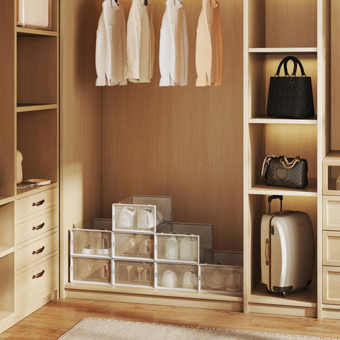 Rootz 8 Series Shoe Box Set - Plastic Shoe Organizer - Shoe Storage - Chaos Free - 33.3 x 23 x 14 cm