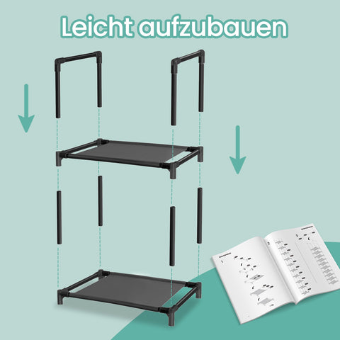 Rootz 10 Level Shoe Rack - Shoe Storage - Footwear Organizer - Metal Tubes - Space-Saving - 33 x 33 x 173cm