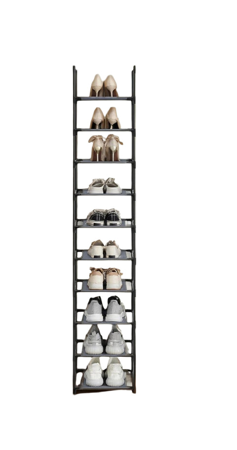 Rootz 10 Level Shoe Rack - Shoe Storage - Footwear Organizer - Space-Saving - 33cm x 33cm x 173cm
