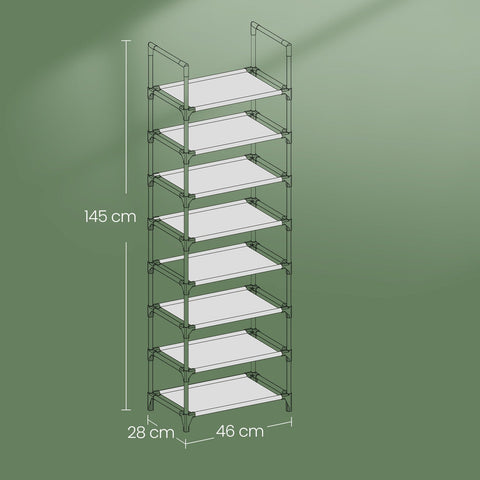 Rootz Schuhregal 8 Levels - Shoe Shelf - Shoe Cabinet - High Stability - 46 x 28 x 145 cm