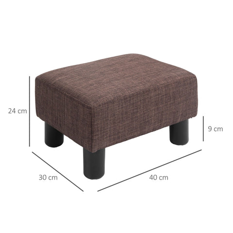 Rootz Stylish Stool with Fabric Cover - Footrest - Coffee Table - Comfortable Seating - Versatile Usage - Floor Protection - 40W x 30D x 24H cm - Linen Fabric