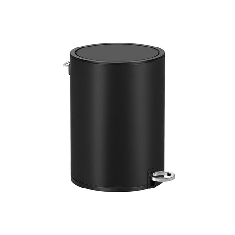 Rootz 3 Liter Bathroom Cosmetic Bucket - Pedal Bin - Trash Can - Steel Surface - Quiet Closing Lid - Durable Foot Pedal - Removable Inner Bucket - 23.8cm x 18.8cm x 25.7cm