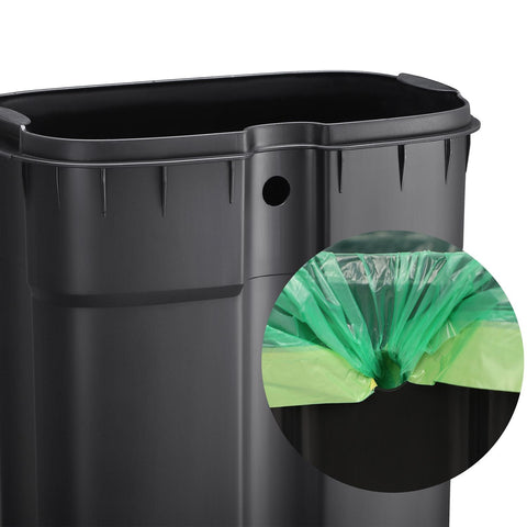 Rootz 30L Pedal Trash Can - Waste Bin - Garbage Can - Airtight Seal - Hygienic - Puppy and Child Safe - Steel and Plastic - 35cm x 23.8cm x 63cm