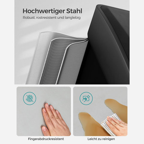 Rootz Waste Bin - Garbage Bin - Recycling Bin - Waste Separation - Stainless Steel - 46.5cm x 40.5cm x 29.5cm