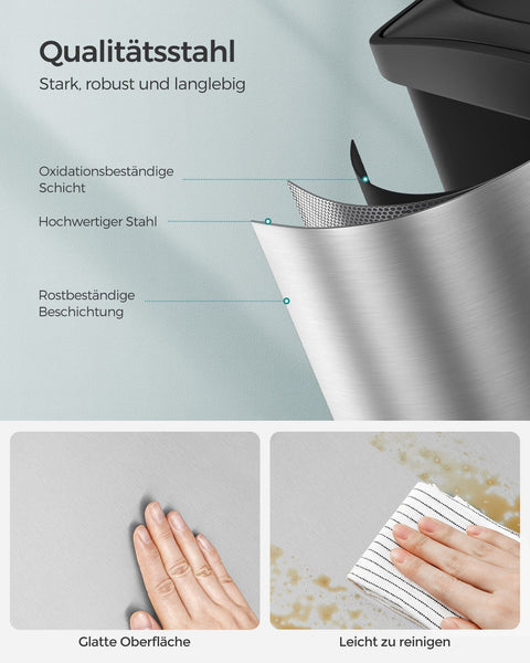 Rootz Garbage Collector - Trash Bin - Waste Disposal - Eco-Friendly - Stainless Steel - 60cm x 48cm x 33cm