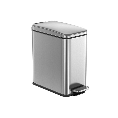 Rootz Silver Cosmetic Bin - Makeup Organizer - Storage Container - Steel Outer - PP Plastic Inner - ABS Plastic Base - 29.9cm x 14.4cm x 29cm - 5 Liter Capacity - Lightweight 1kg - Compact Design