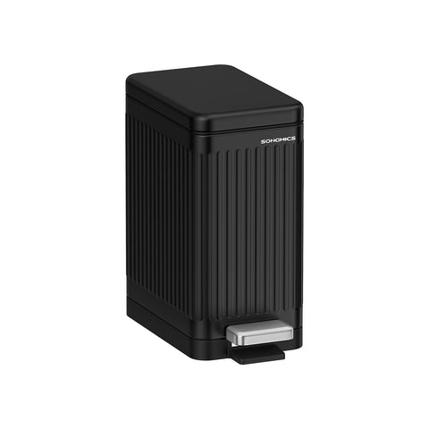 Rootz Steel Cosmetic Bin - Makeup Holder - PP Plastic Bucket - 10 Liter Capacity - 33.5cm x 16.8cm x 34.5cm - Ink Black