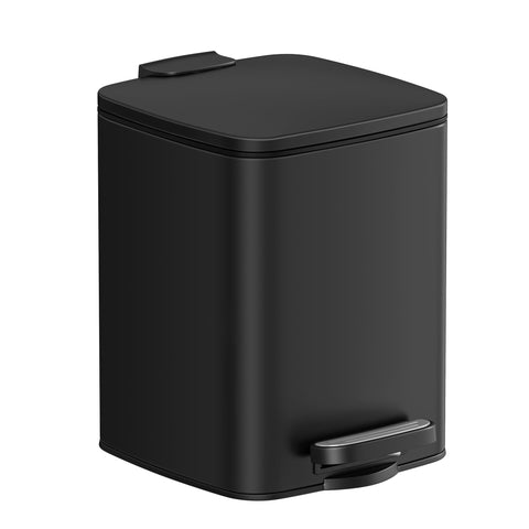 Rootz 6 Liter Black Cosmetic Bin - Makeup Organizer - Waste Basket - Steel Outer Container - PP Plastic Inner Bucket - ABS Plastic Base - 23.9cm x 19.3cm x 25.5cm - 44.5cm Total Height - 19.3cm x 19.1cm x 21.3cm Inner Bucket Size - Lightweight 0.8kg