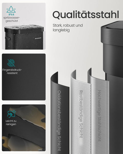 Rootz Mimmer - Grinder - Shredder - Durable Steel - 42.5 x 27.1 x 58.7 cm - Black