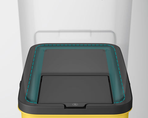 Rootz 4 Piece Set Trash Cans - Garbage Bins - Waste Baskets - PP Plastic - 37.5cm x 23.5cm x 32cm - 20L Each - Includes Stickers